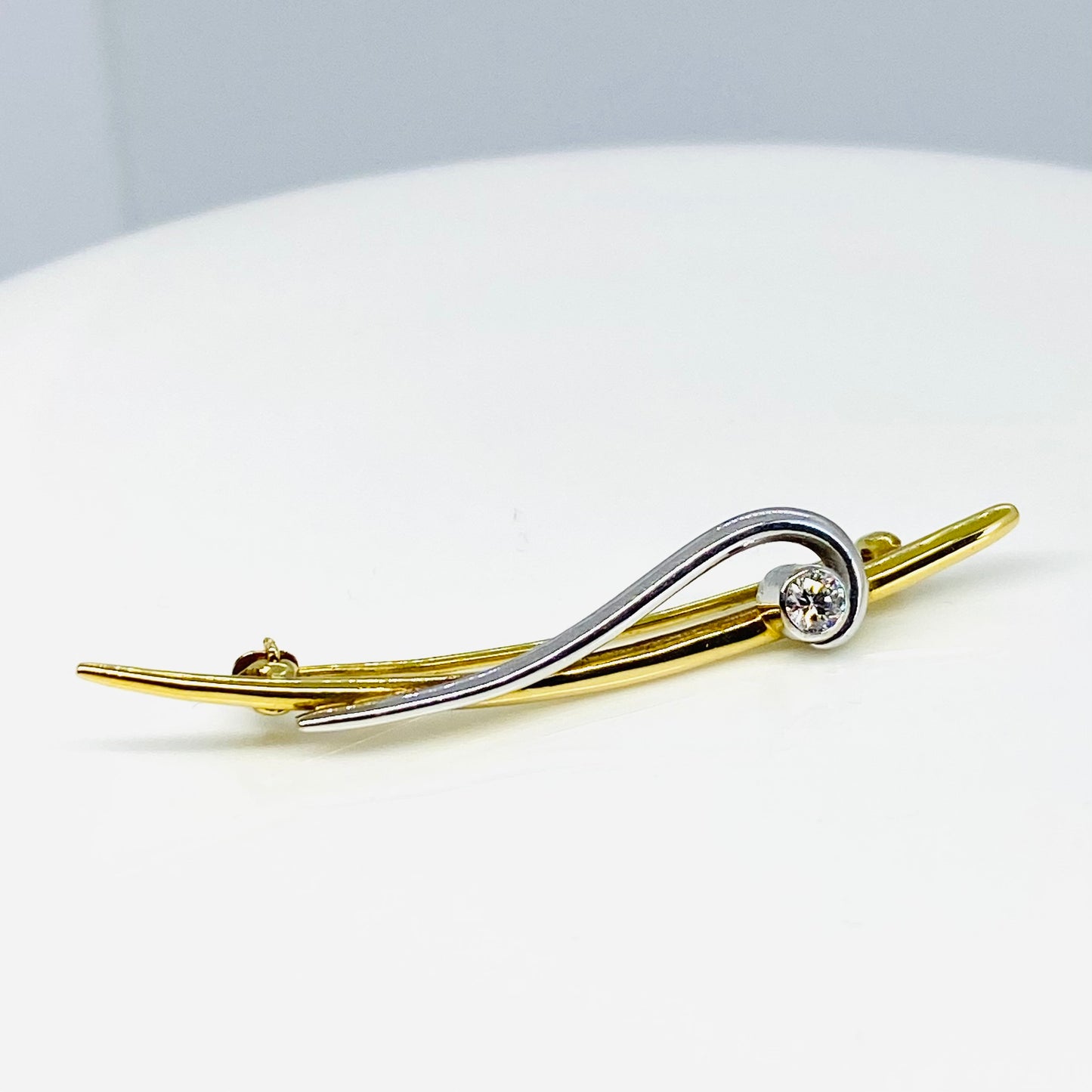 18ct Yellow & White Gold Diamond Set Brooch - John Ross Jewellers