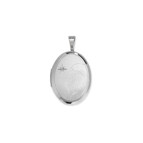 Silver Prayer Locket Necklace - John Ross Jewellers