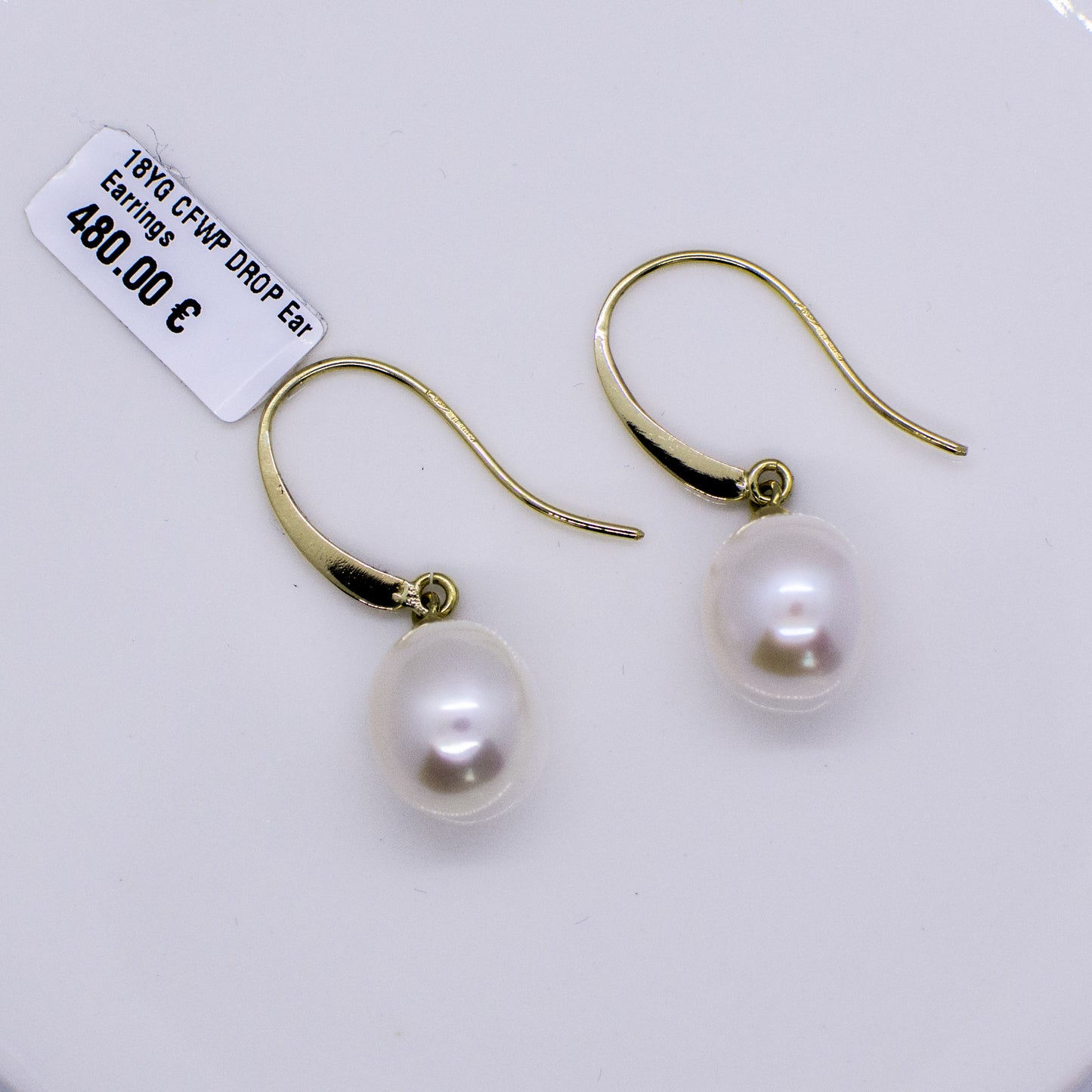 18ct Gold Cultured Freshwater Pearl Drop Earrings - John Ross Jewellers