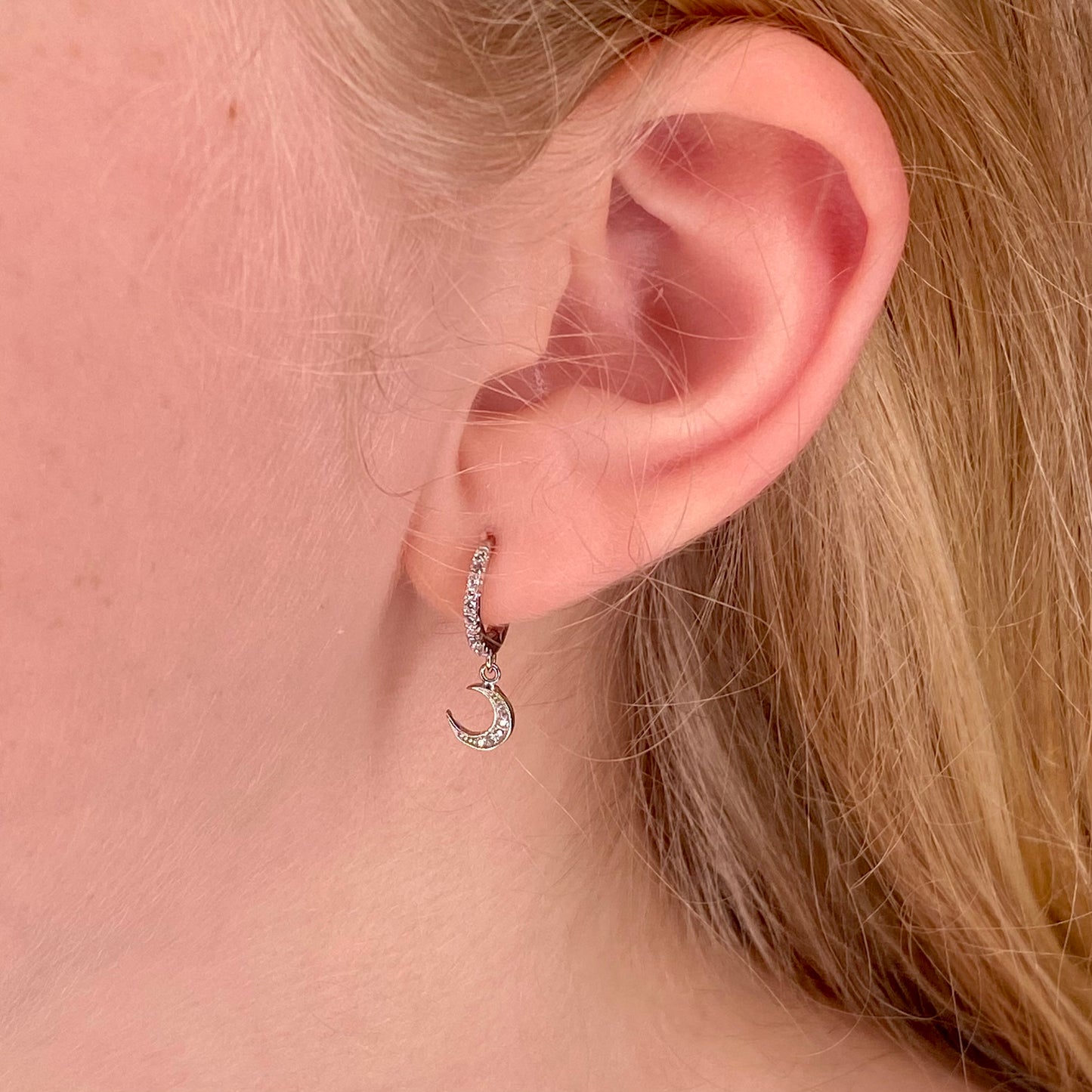 Silver Moon & Star Huggie Earrings - John Ross Jewellers