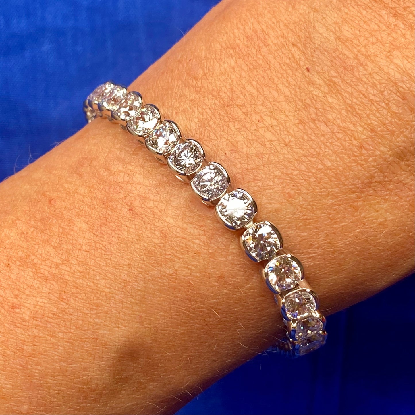 Silver Bezel Set CZ Line Bracelet - John Ross Jewellers
