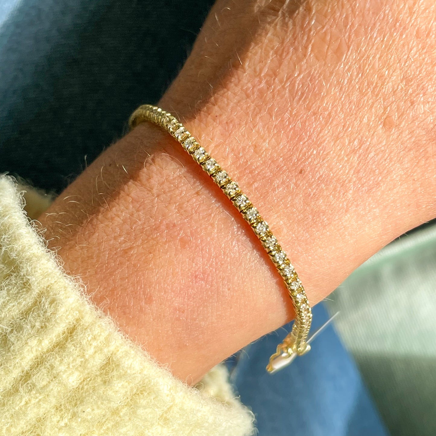 18ct Gold Diamond Line Bracelet | 1.01ct - John Ross Jewellers