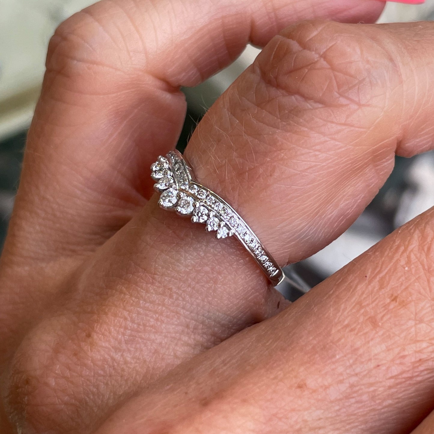 9ct White Gold Diamond Set Tiara Eternity/Wedding Band - John Ross Jewellers