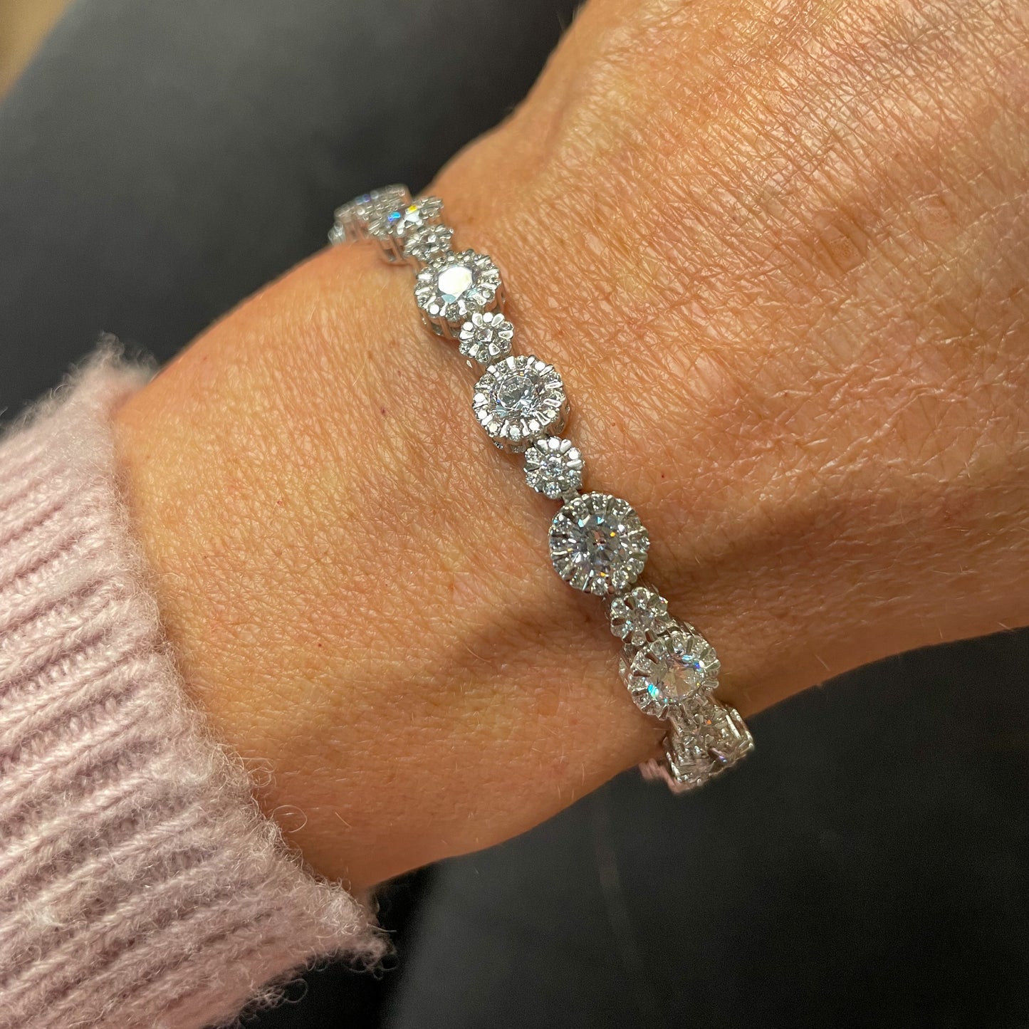 Silver CZ Garland Line Bracelet - John Ross Jewellers