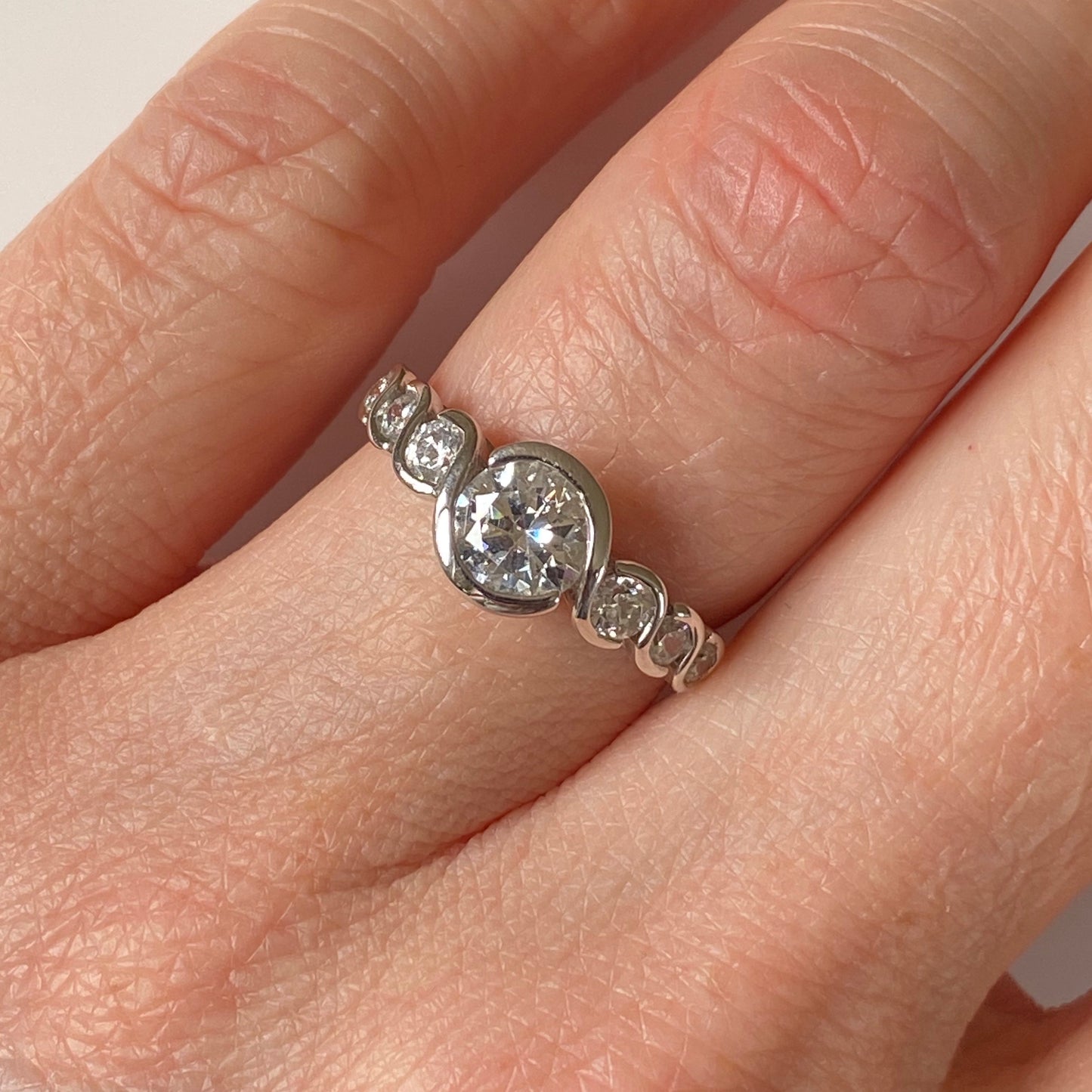 9ct White Gold CZ Solitaire Ring - John Ross Jewellers