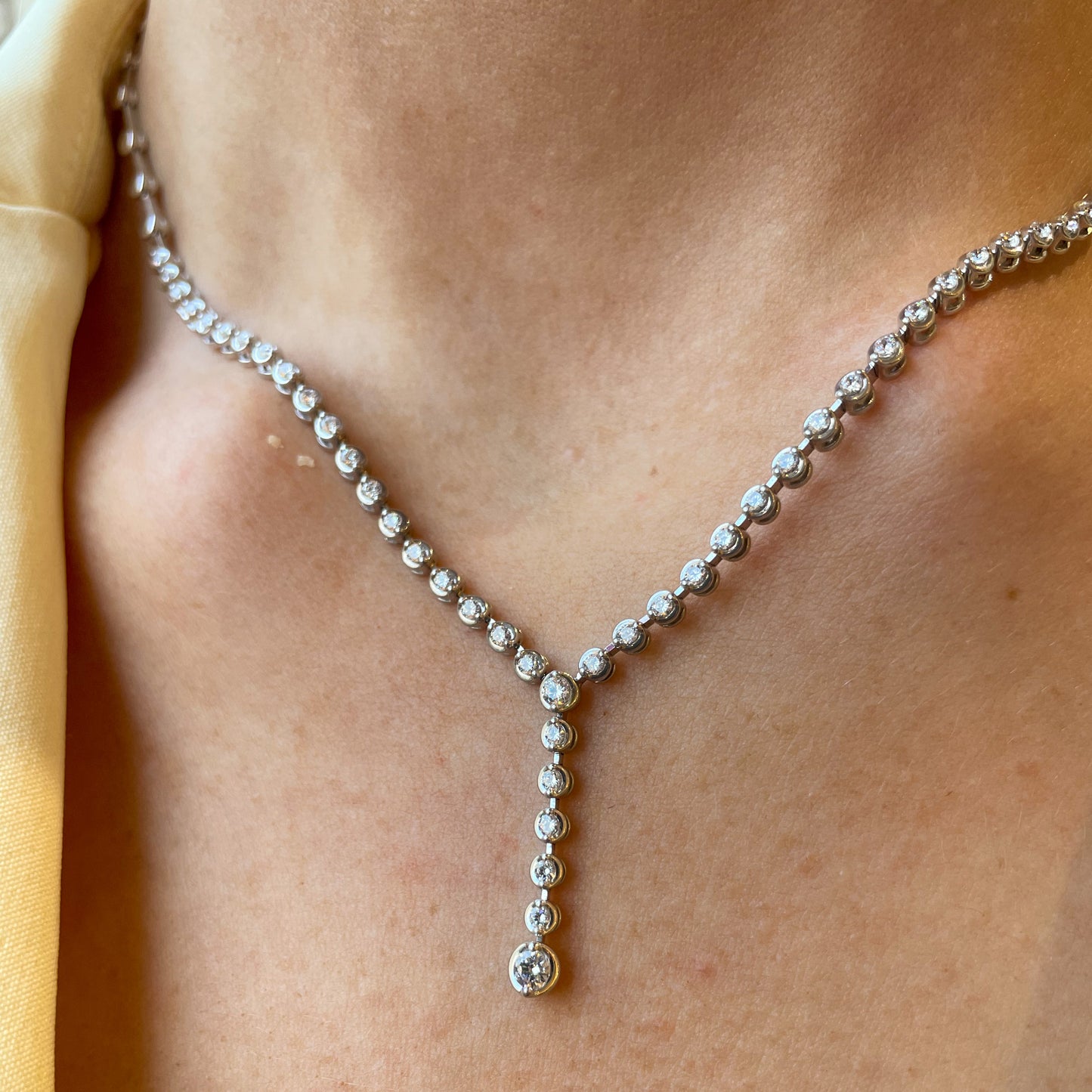 Silver CZ Statement Necklace - John Ross Jewellers