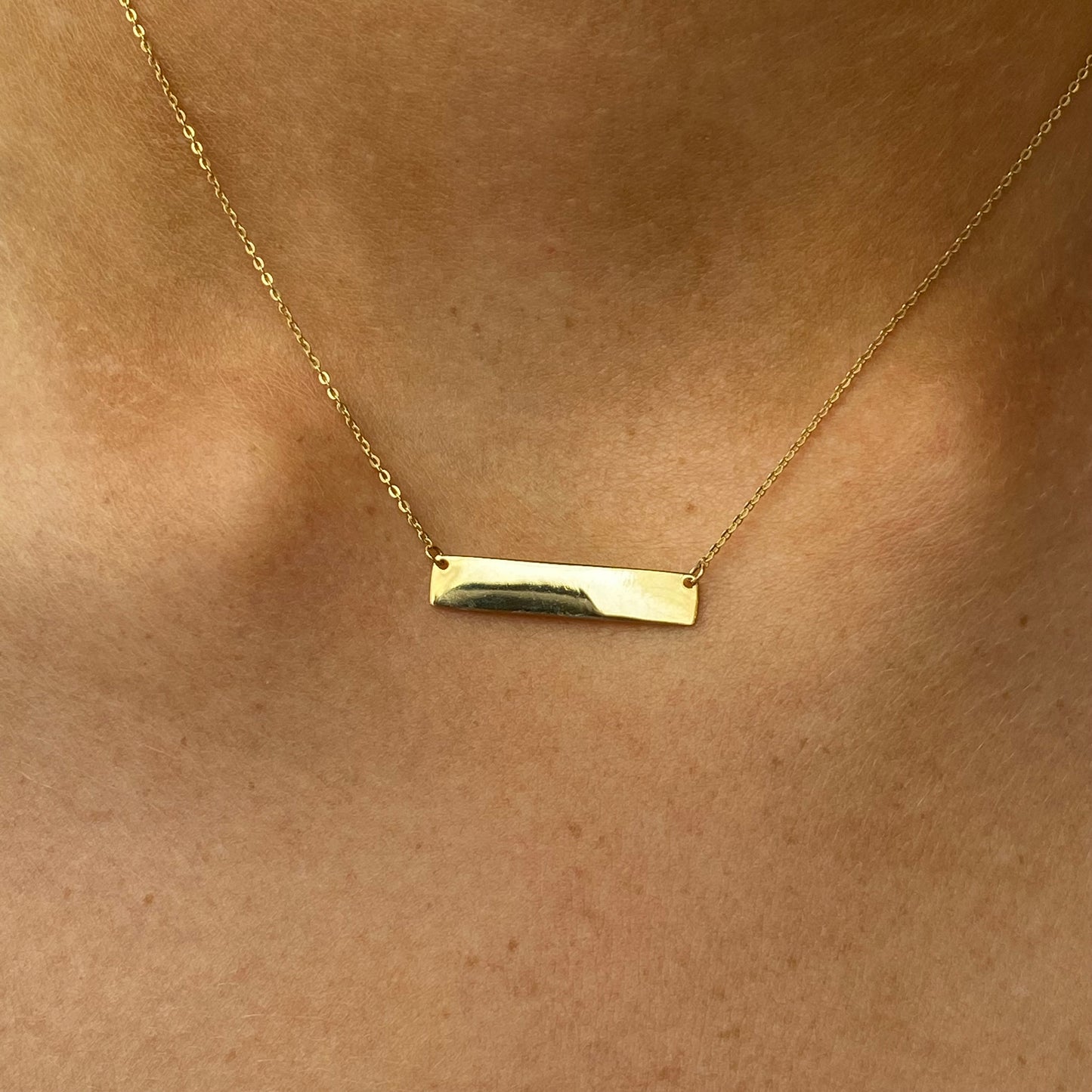 9ct Gold Bar Disc Necklace - John Ross Jewellers