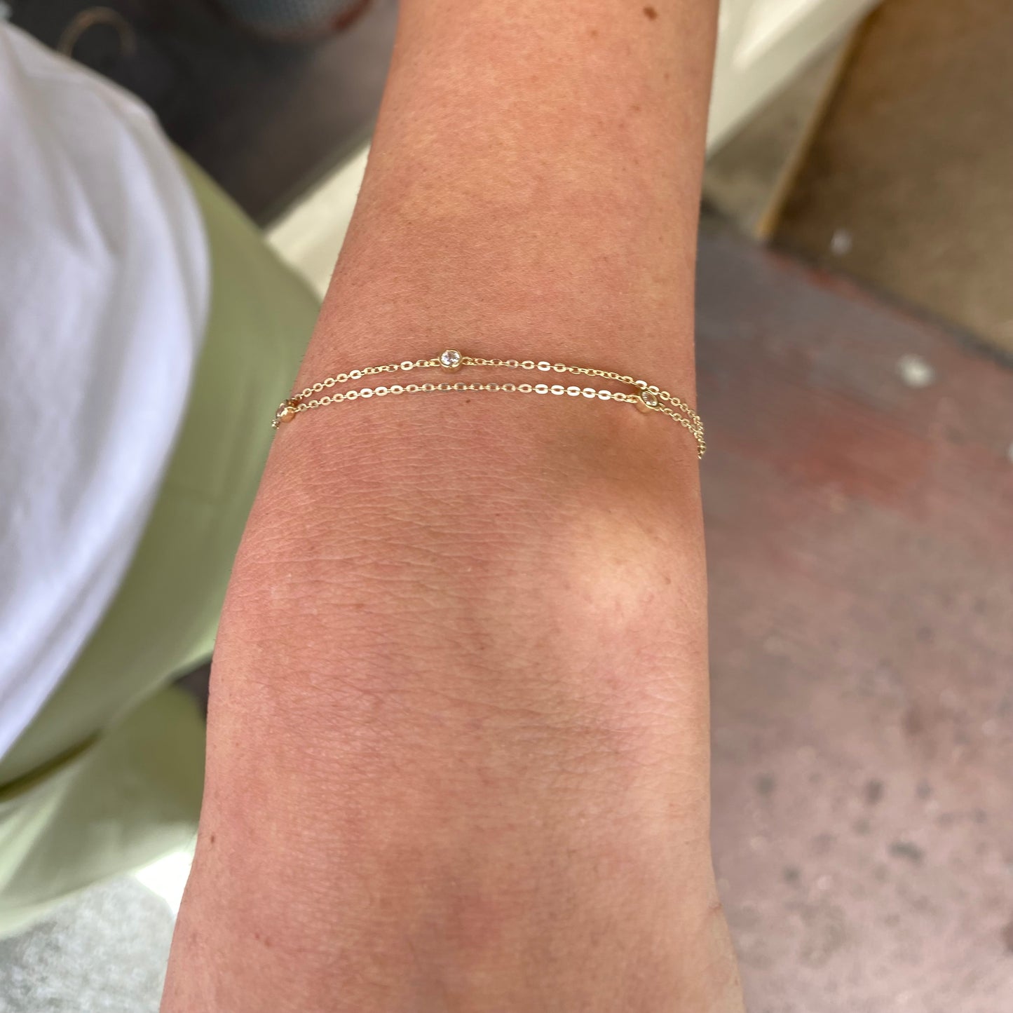 9ct Gold CZ Double Bracelet - John Ross Jewellers