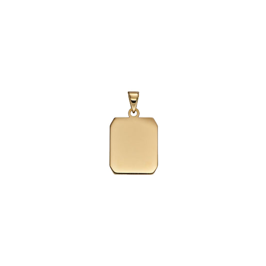 9ct Gold Small Tag Disc Necklace - John Ross Jewellers