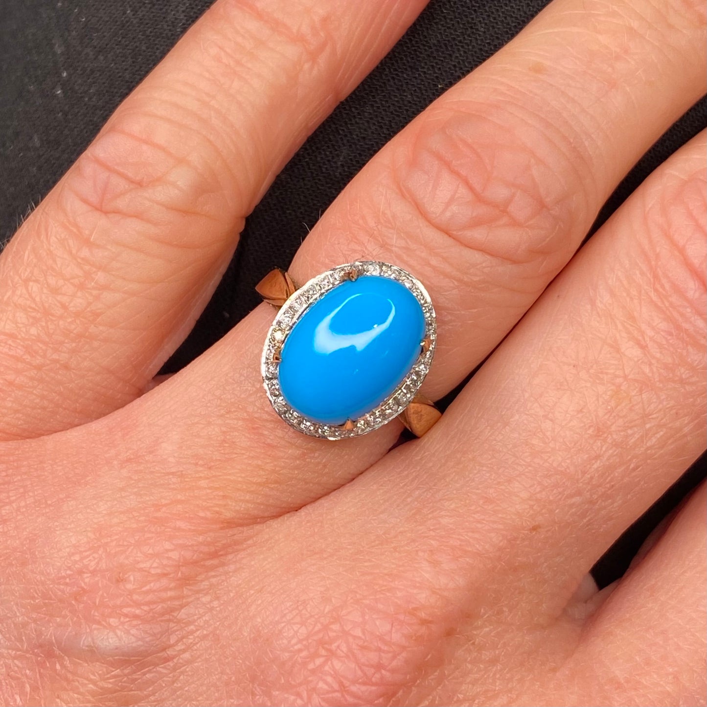 9ct Gold Turquoise & Diamond Ring - John Ross Jewellers