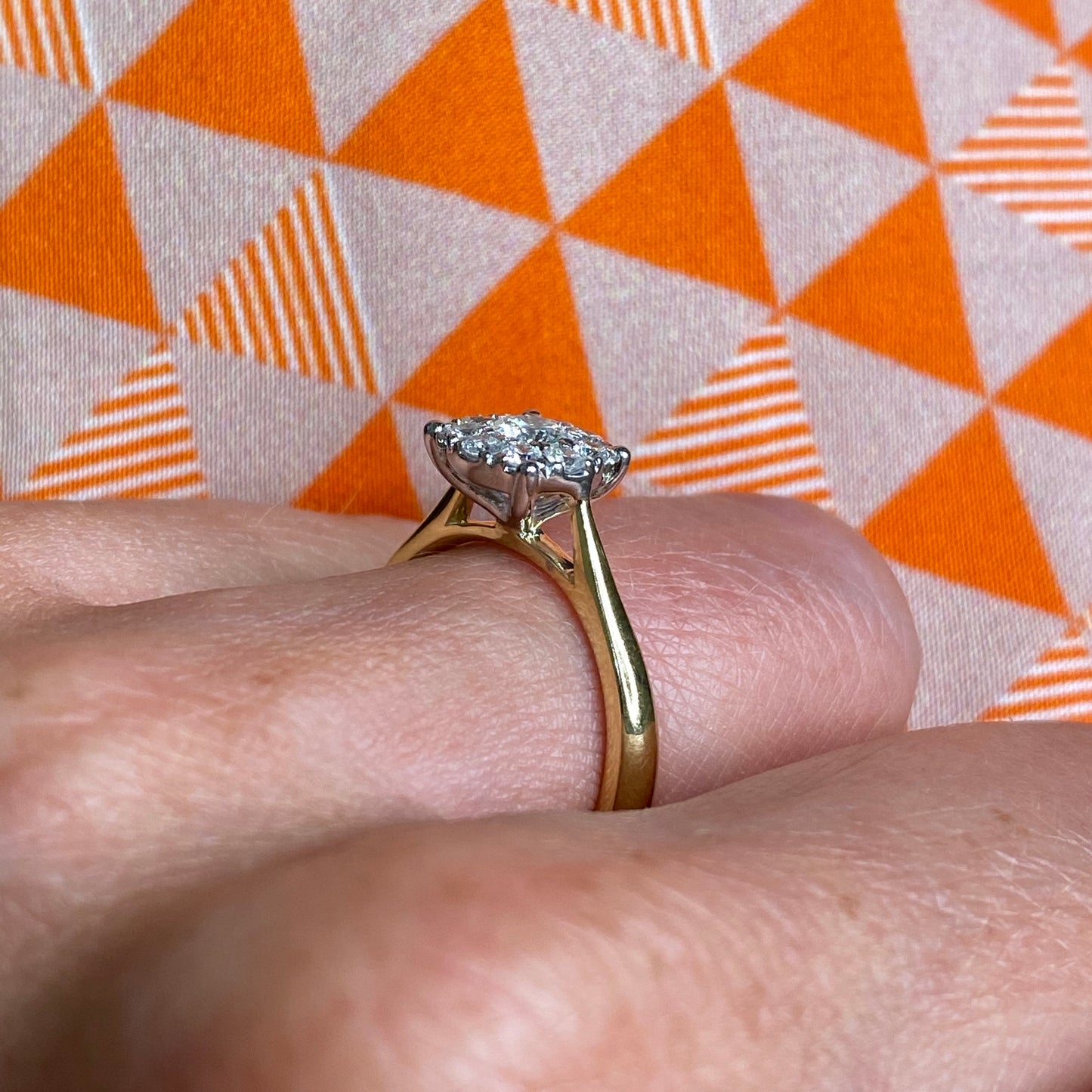 18ct Gold 0.50ct Solitaire Cluster Diamond Ring - John Ross Jewellers