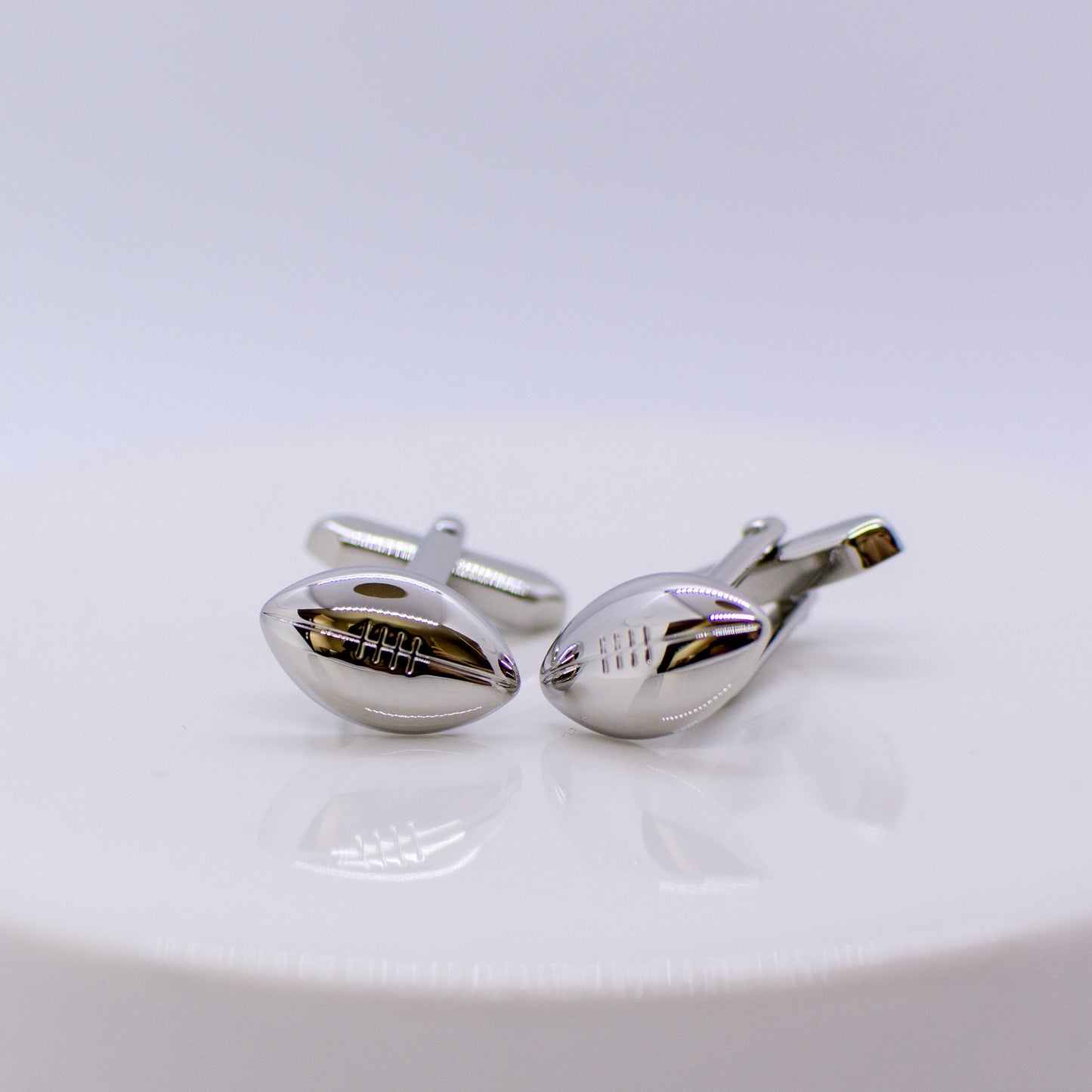 Silver Cufflinks - Rugby Balls - John Ross Jewellers