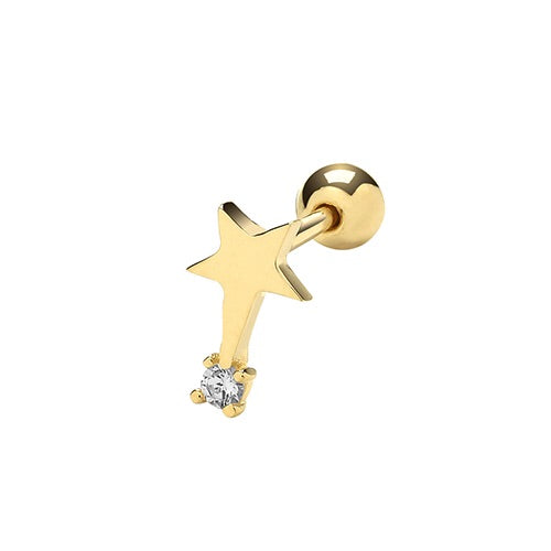 Ear Candy 9ct Gold CZ Star Cartilage Stud - John Ross Jewellers