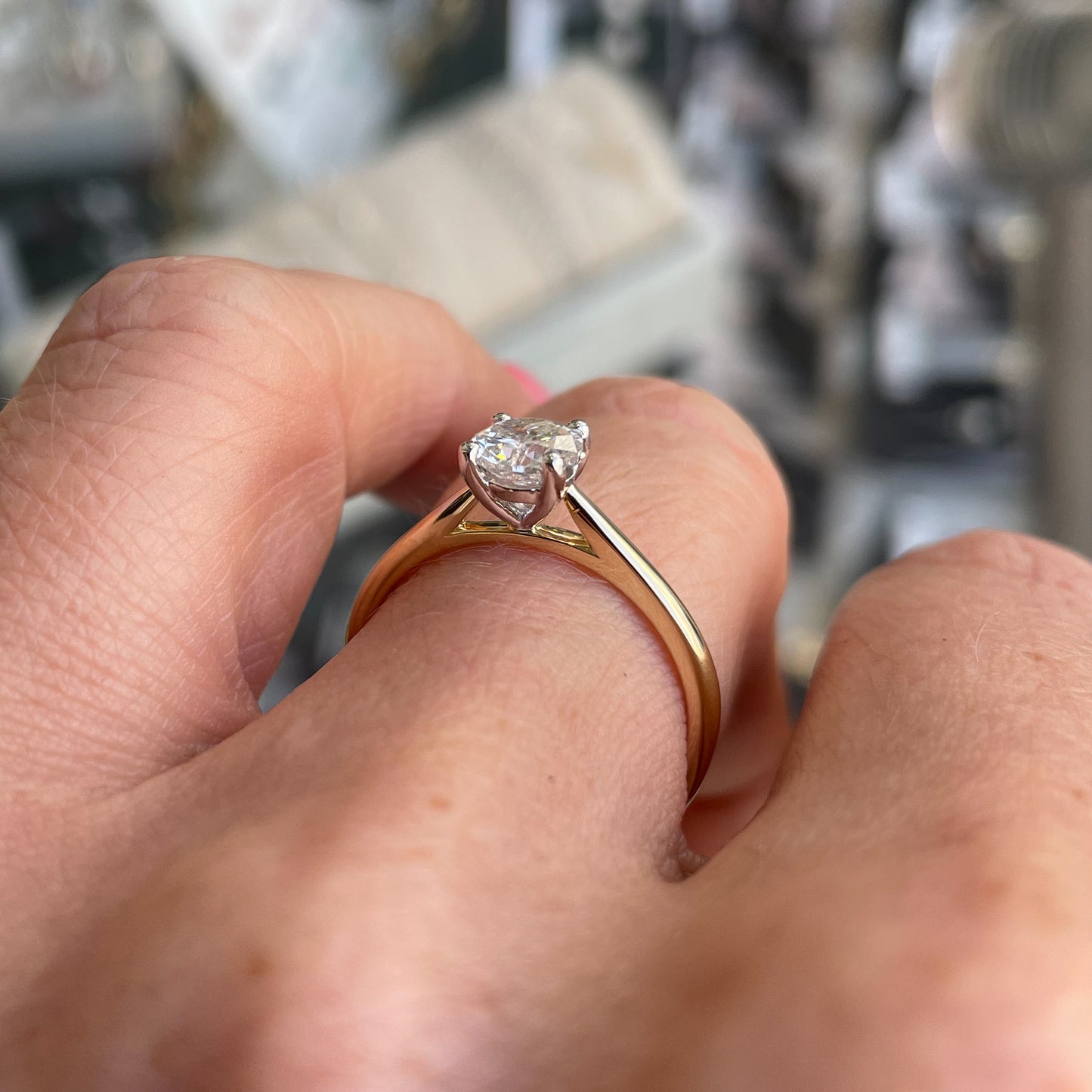 18ct Gold 0.73ct GH SI2 Four Claw Diamond Solitaire Ring - John Ross Jewellers