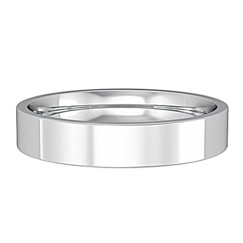 9ct White Gold 5mm Flat Court Wedding Ring - John Ross Jewellers