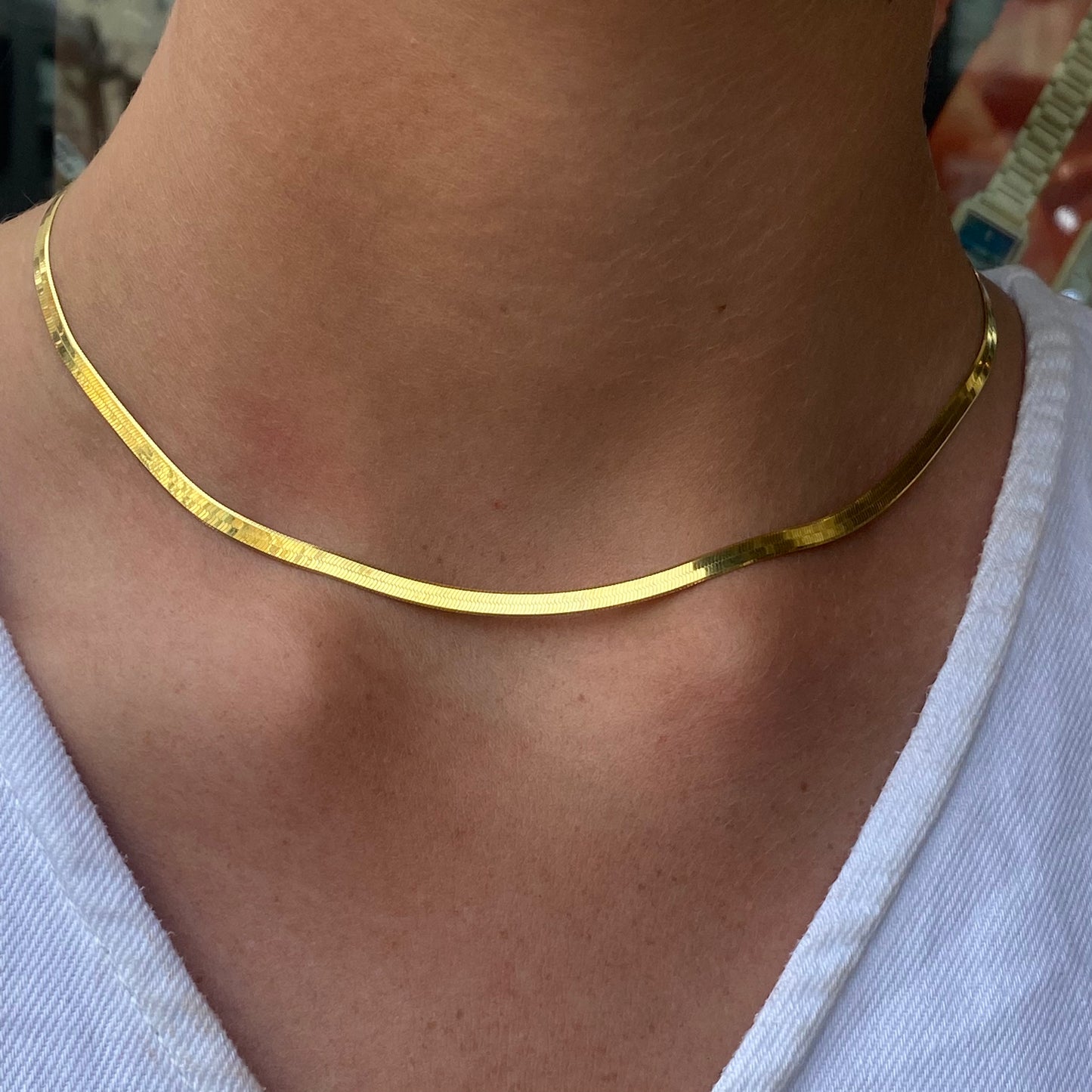 SUNSHINE Herringbone Necklace | 16 inch - John Ross Jewellers