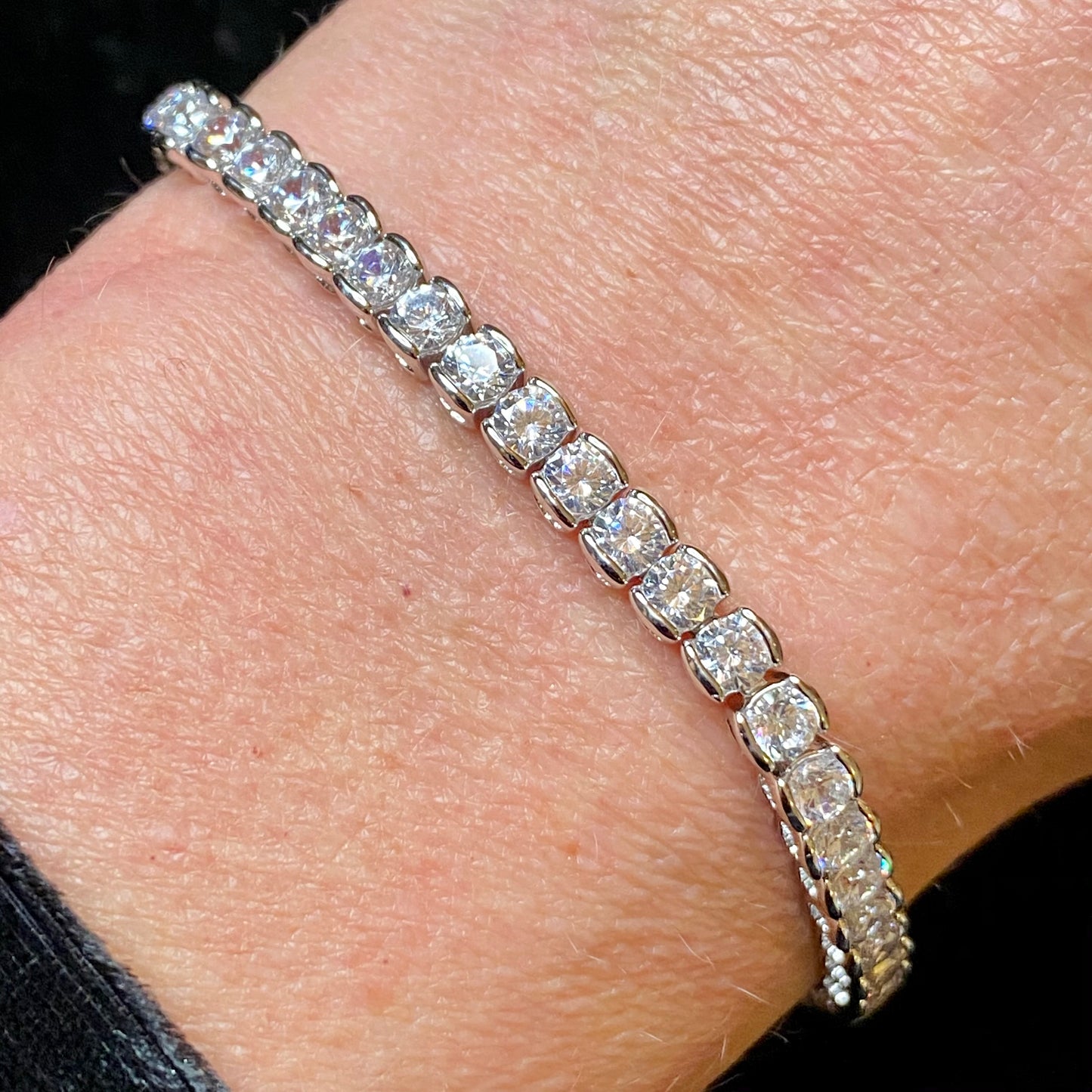 Silver CZ Half Rub Over Tennis Bracelet - John Ross Jewellers