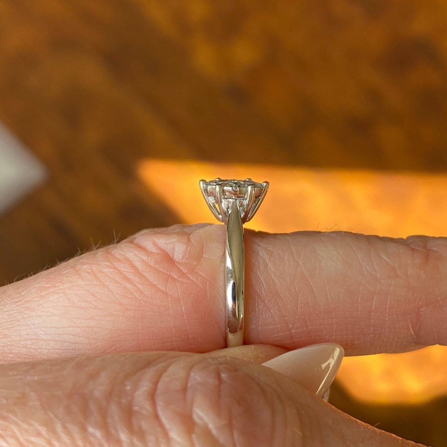 9ct White Gold Star Engagement Ring - John Ross Jewellers