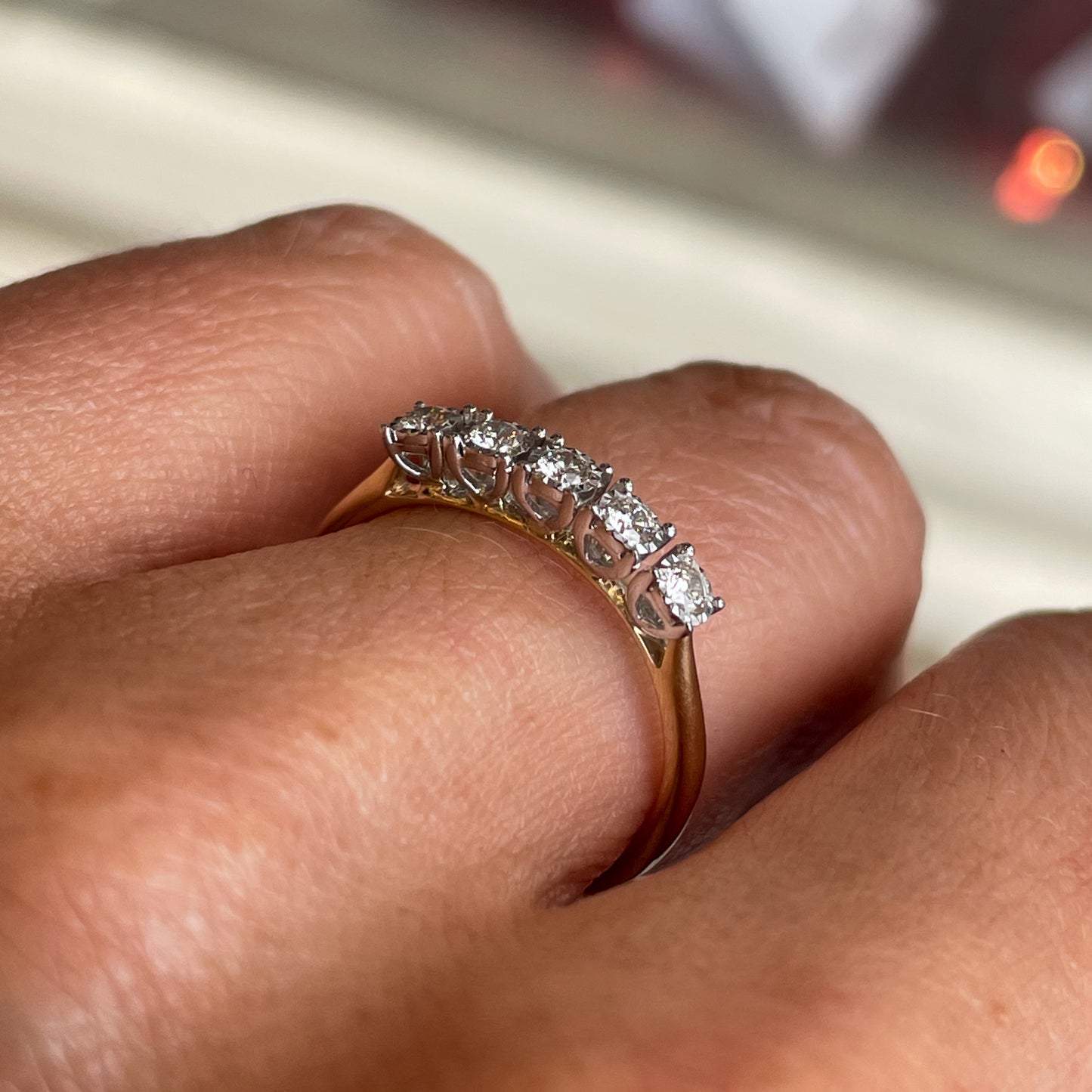 9ct Gold Five Stone Diamond Eternity Ring 0.19ct - John Ross Jewellers