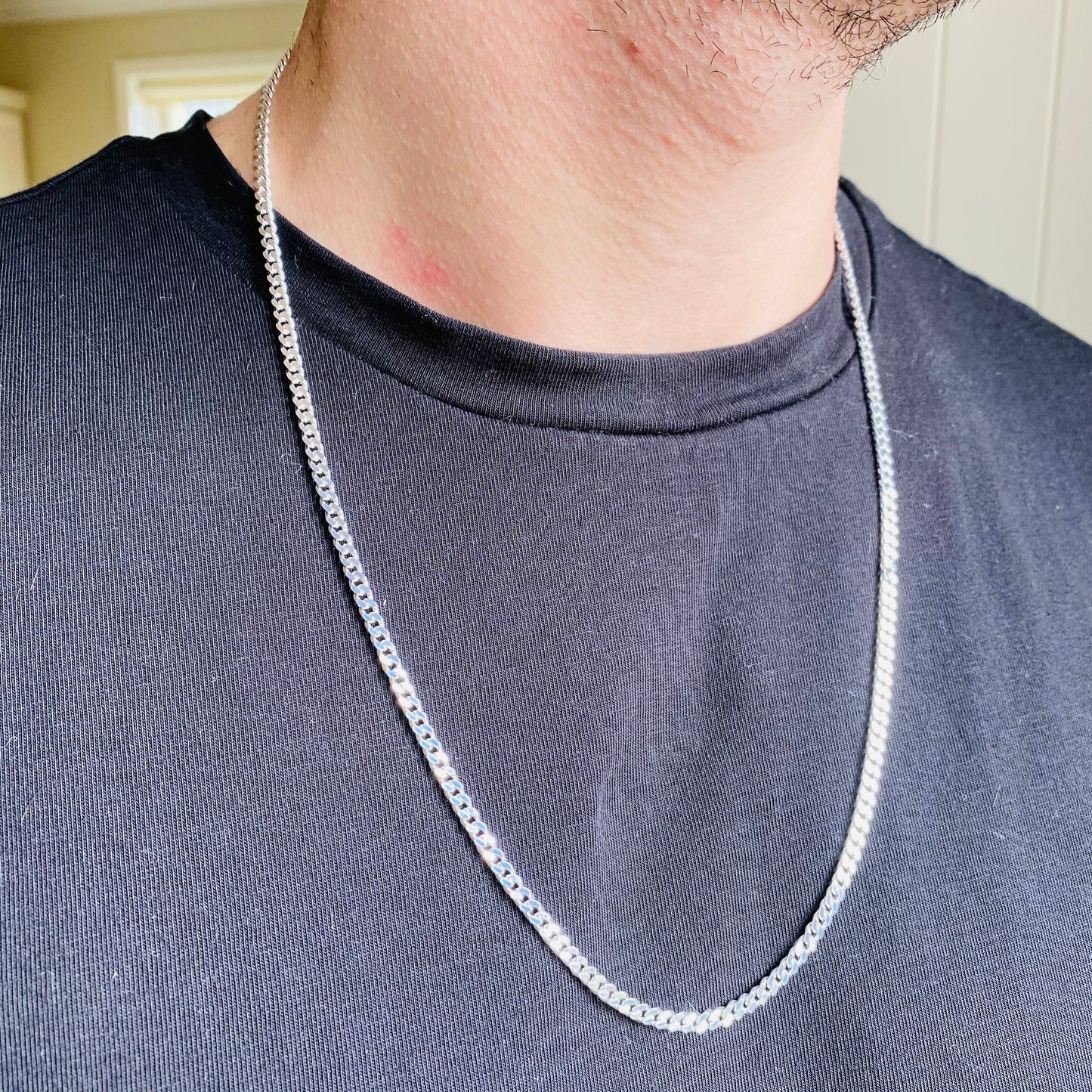 Silver Diamond Cut Curb Chain - John Ross Jewellers