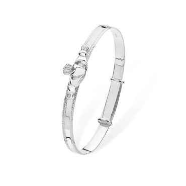 Silver Child Claddagh Bangle - John Ross Jewellers