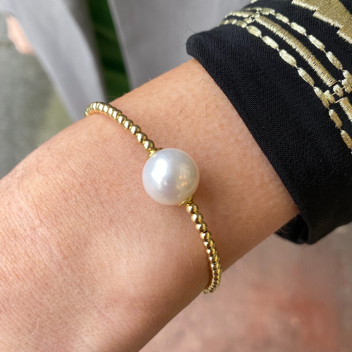 Sunshine Freshwater Pearl & Bead Flex Bangle - John Ross Jewellers