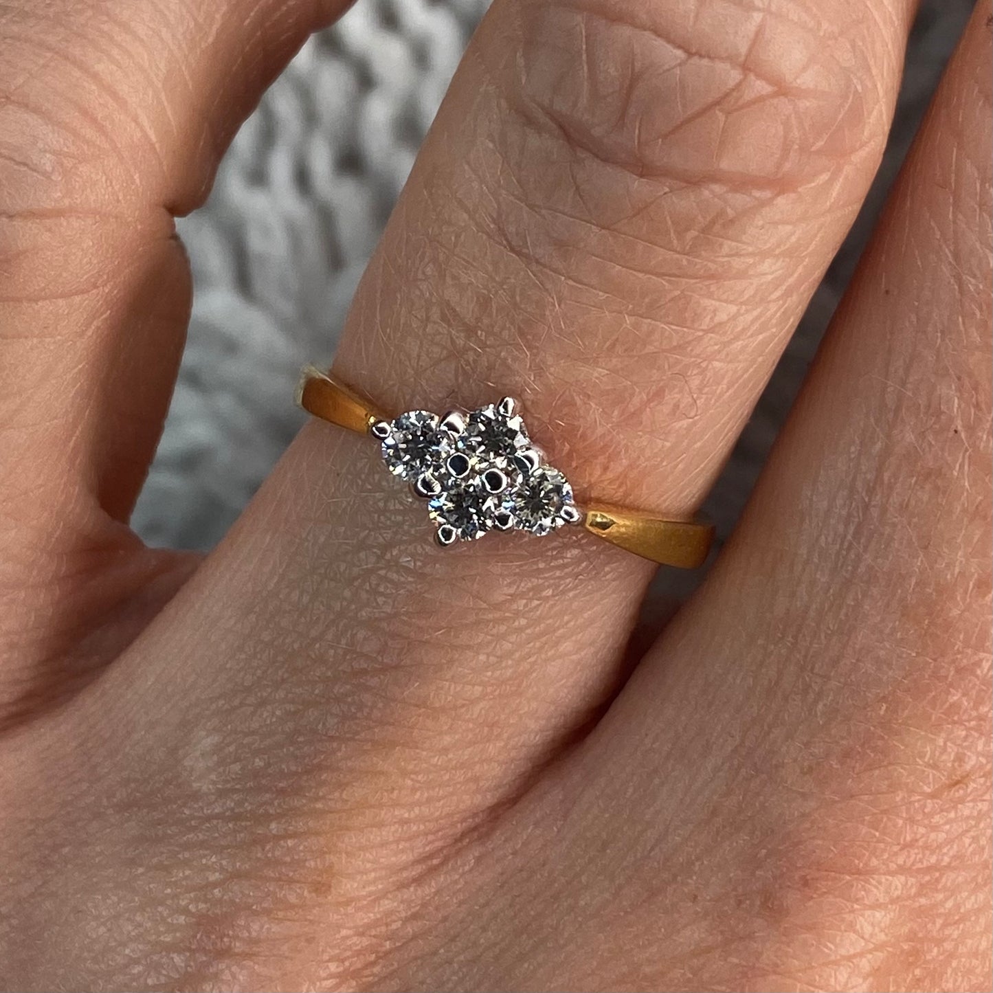 18ct Gold Cluster Diamond Engagement Ring 0.41ct - John Ross Jewellers