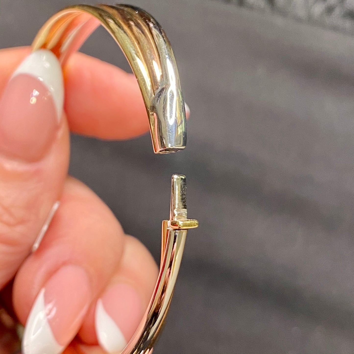 9ct Gold Three Tone Russian Twist Bangle - John Ross Jewellers