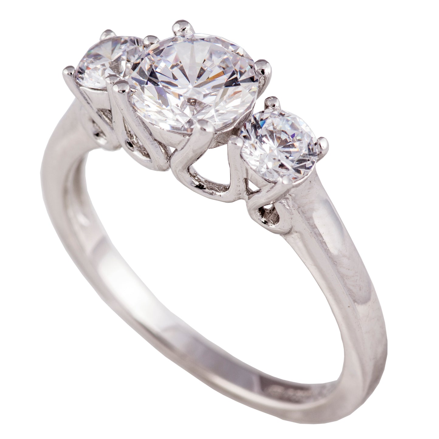 Silver CZ Trilogy Ring - John Ross Jewellers