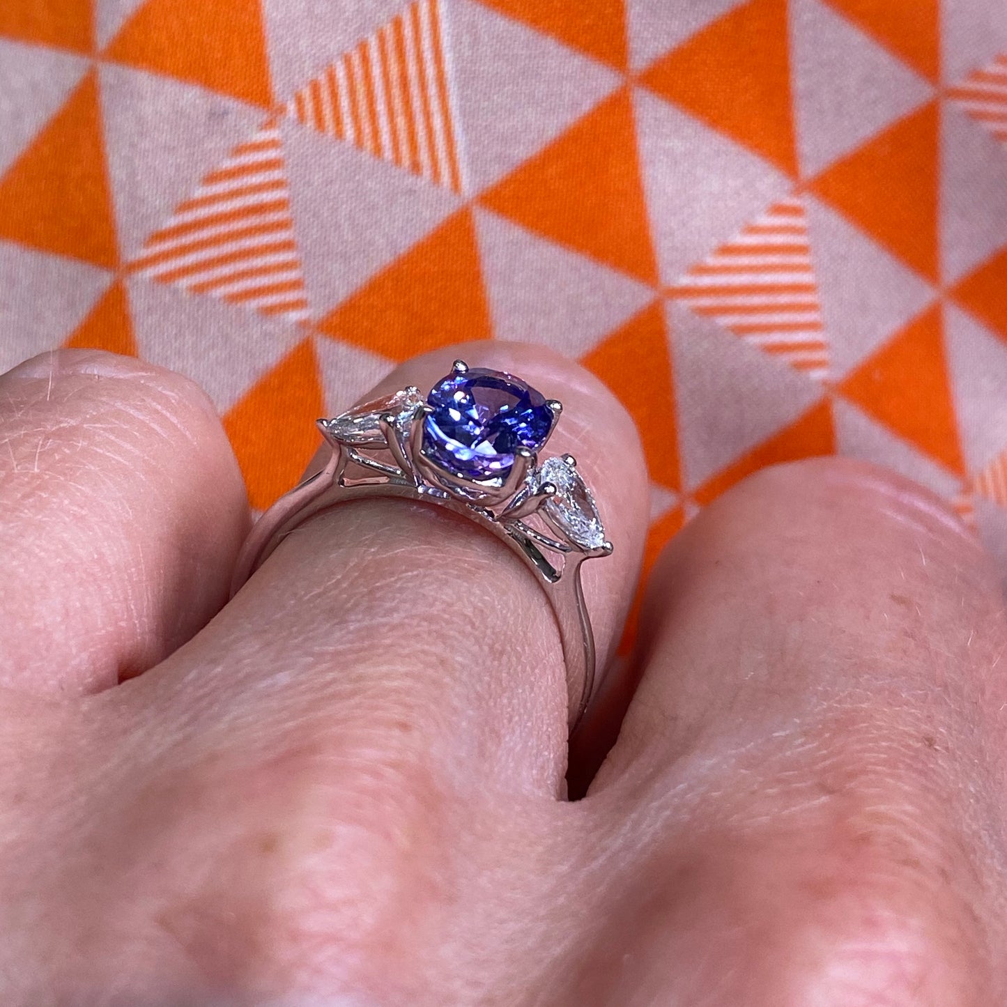 18ct White Gold Tanzanite & Diamond Ring - John Ross Jewellers