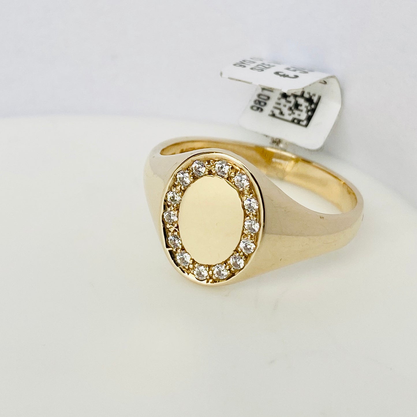 9ct Gold Gents CZ Ring - Round Cut - John Ross Jewellers