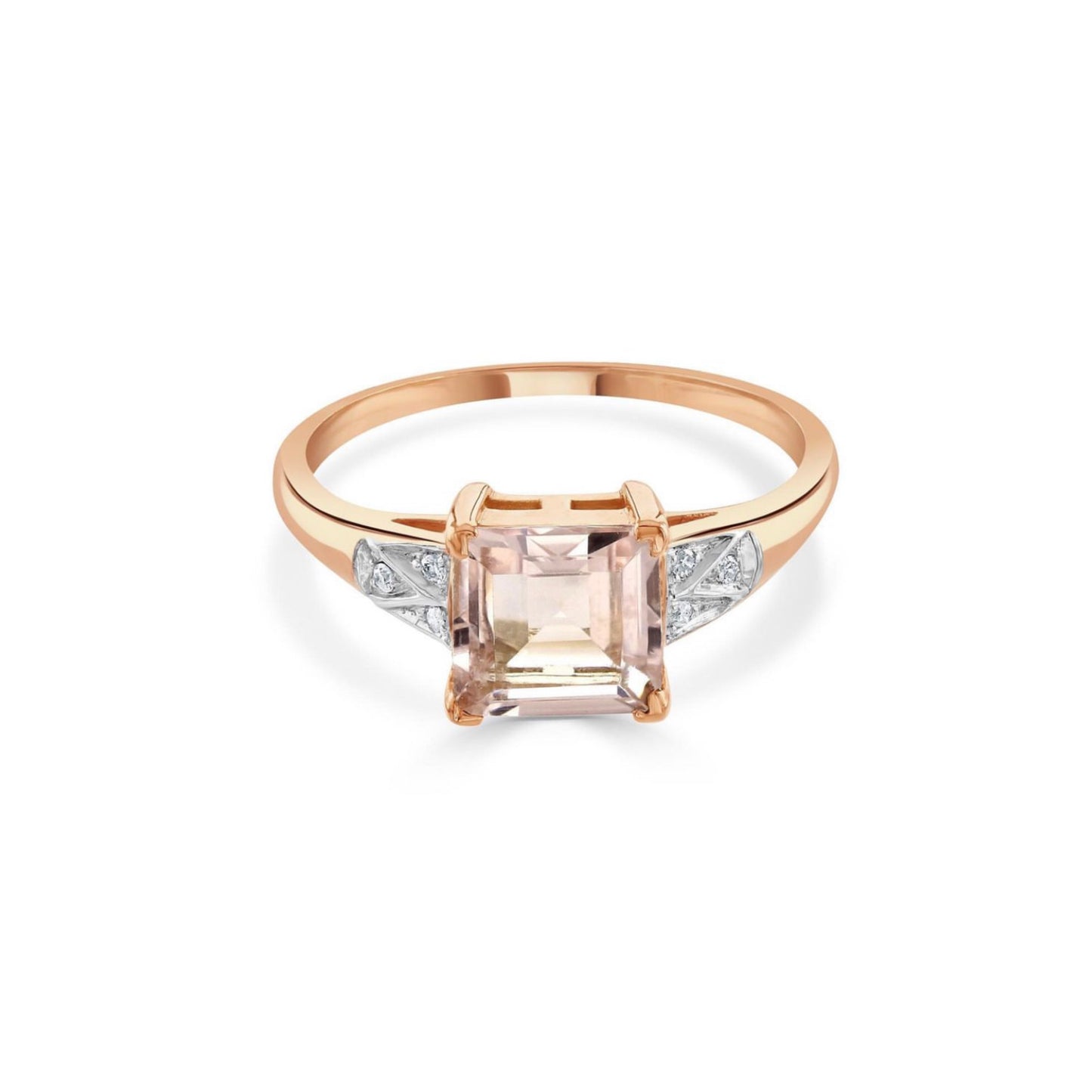 9ct Rose Gold Morganite & Diamond Ring - John Ross Jewellers