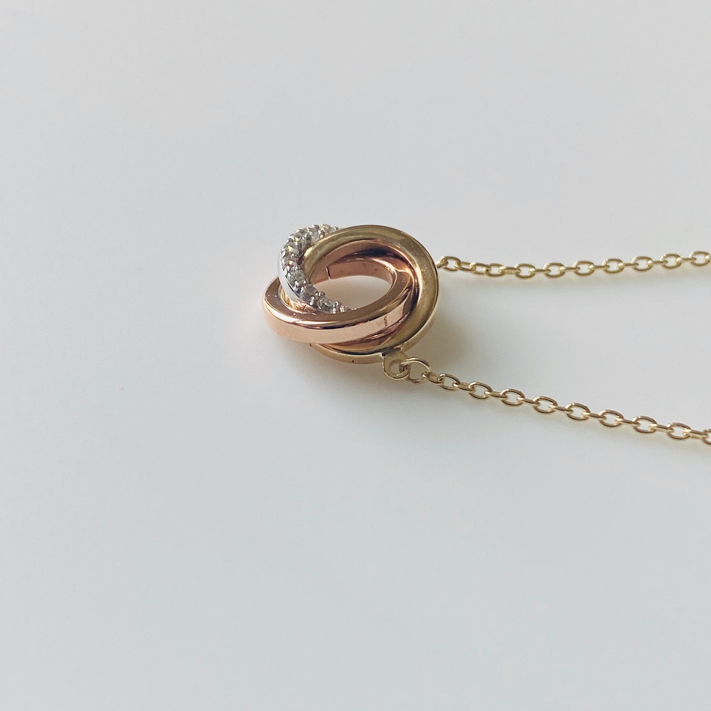 9ct Gold CZ Trinity Knot Necklace - John Ross Jewellers