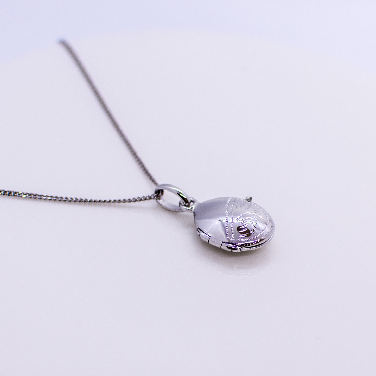 Silver Small Oval Locket and Chain - John Ross Jewellers