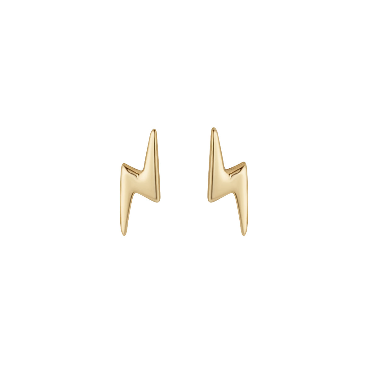 9ct Gold Tiny Cz Lightning Bolt Studs Gold Stud Earrings 