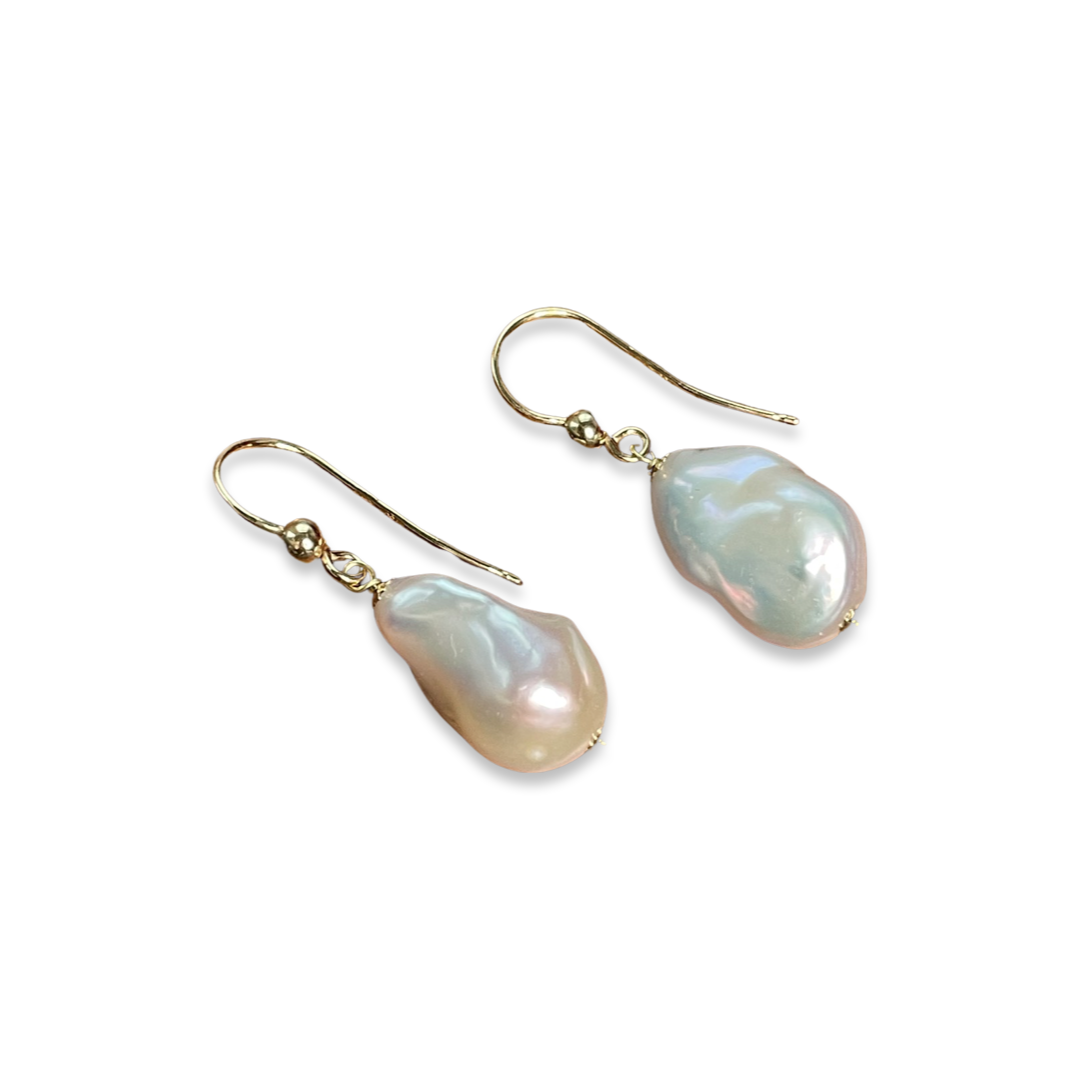 18ct Gold Amo Baroque Pearl Drop Earrings - John Ross Jewellers