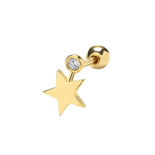 Ear Candy 9ct Gold CZ Star Cartilage Stud - John Ross Jewellers