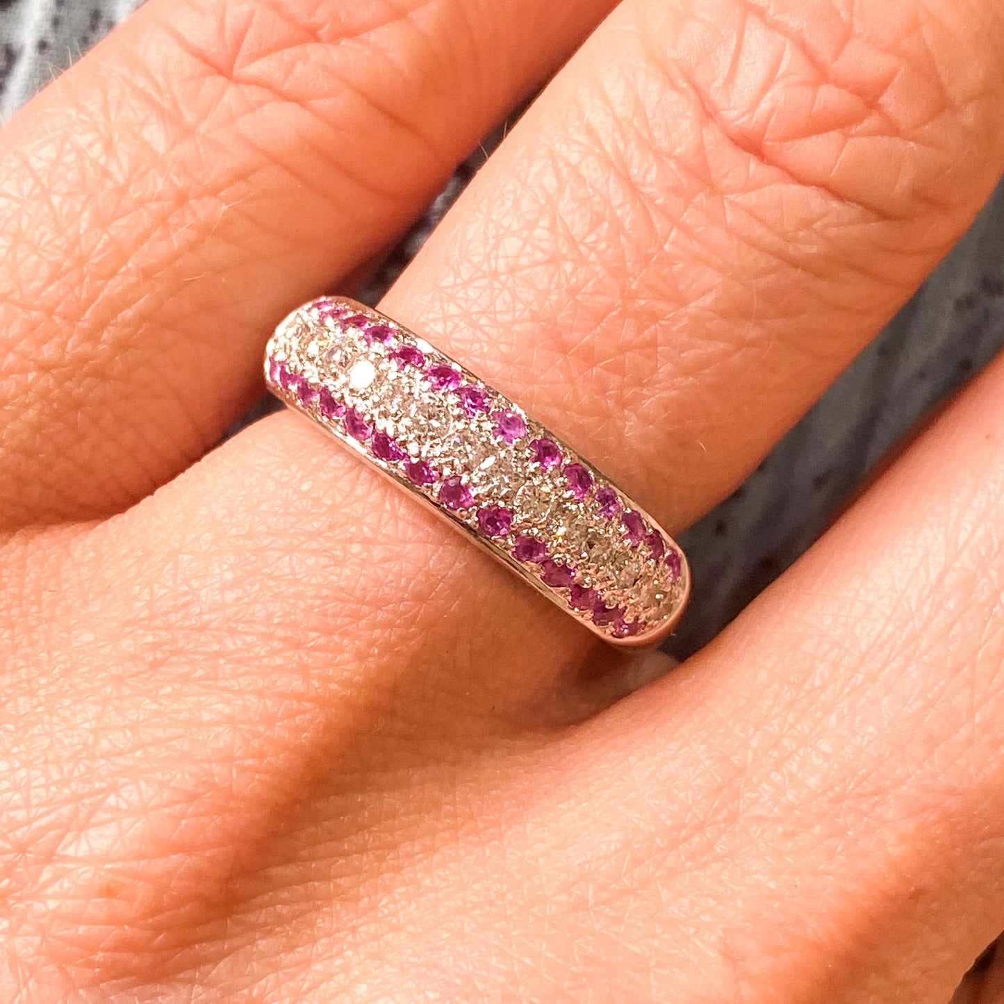 18ct White Gold Pink Sapphire & Diamond Ring - John Ross Jewellers