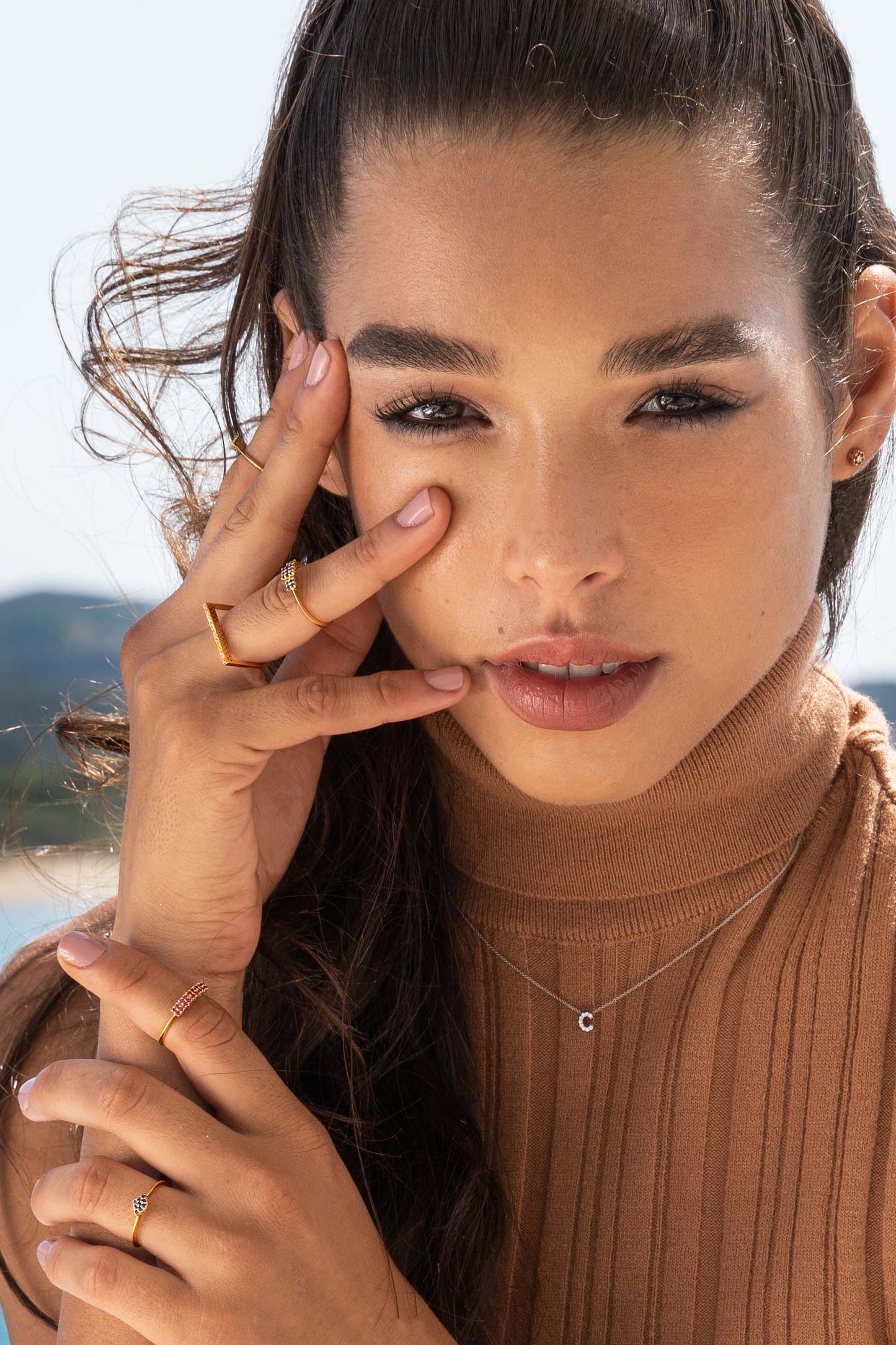 REBECCA Lux Diamond Letter Necklace | 18ct White Gold - John Ross Jewellers