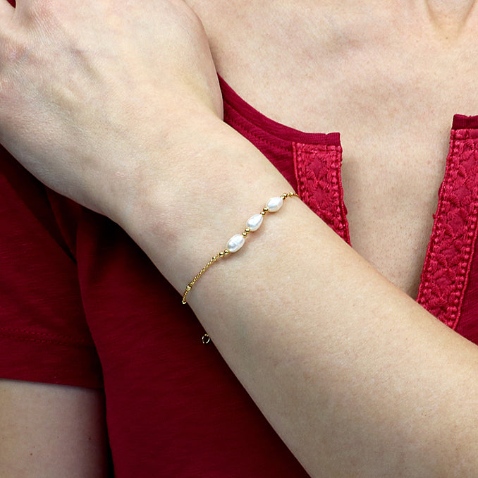 Sunshine Freshwater Pearl Trio Bracelet | 19.5cm - John Ross Jewellers