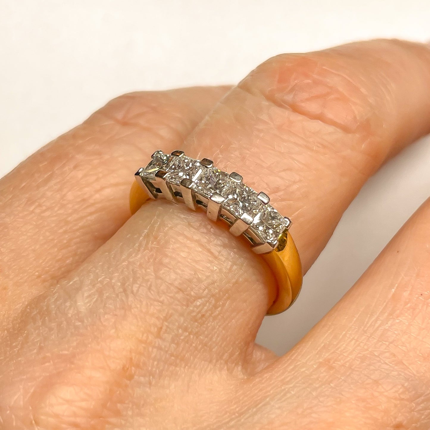 18ct Gold 1.13ct Five Stone Princess Diamond Eternity Ring - John Ross Jewellers