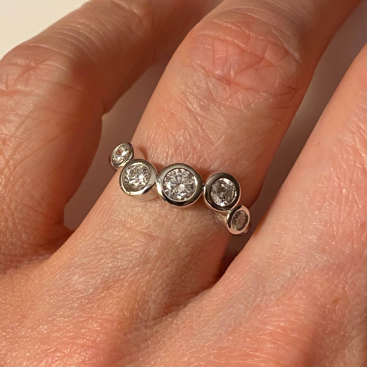 Silver CZ Wave Ring - John Ross Jewellers