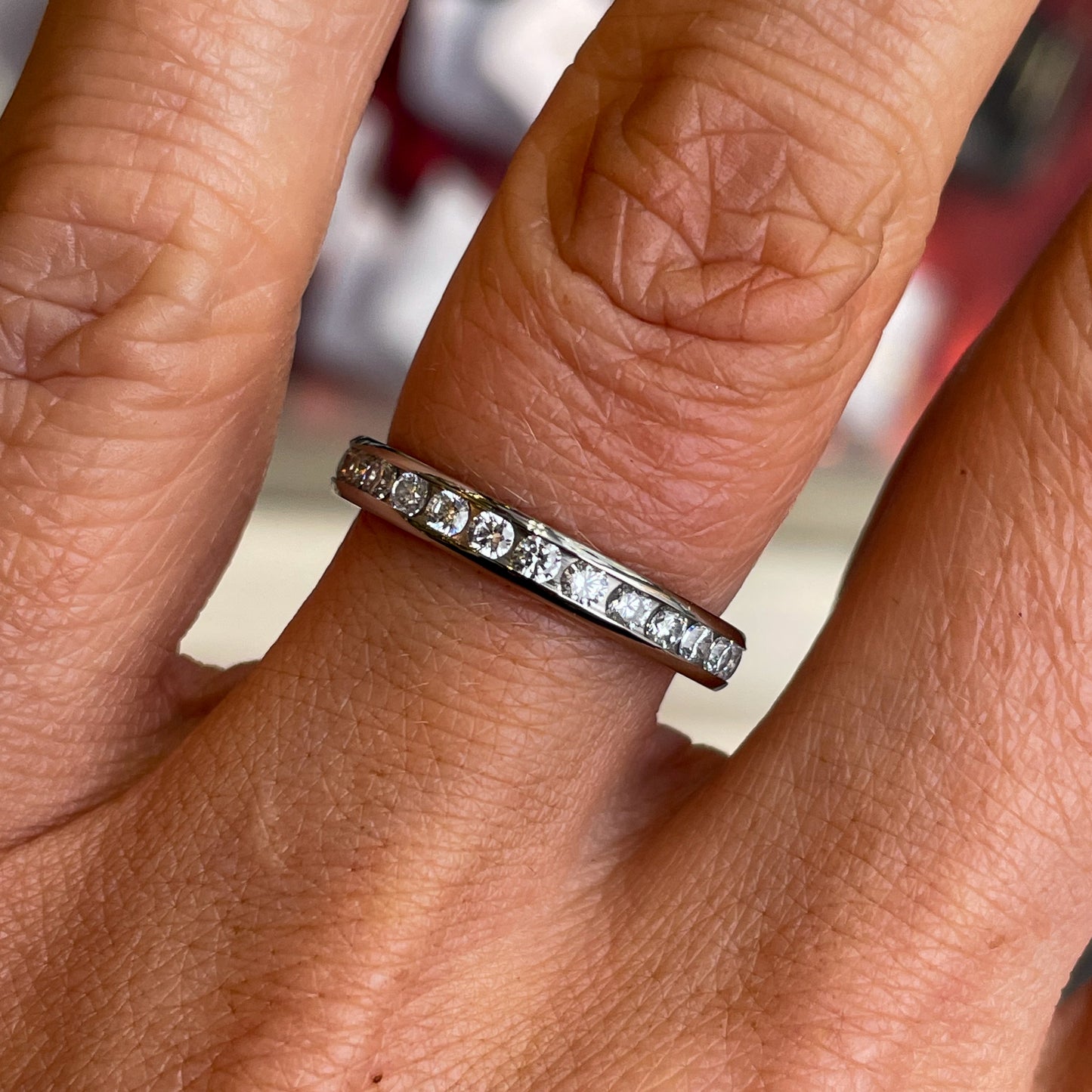 Titanium Fully Set CZ Eternity Ring | 3mm - John Ross Jewellers