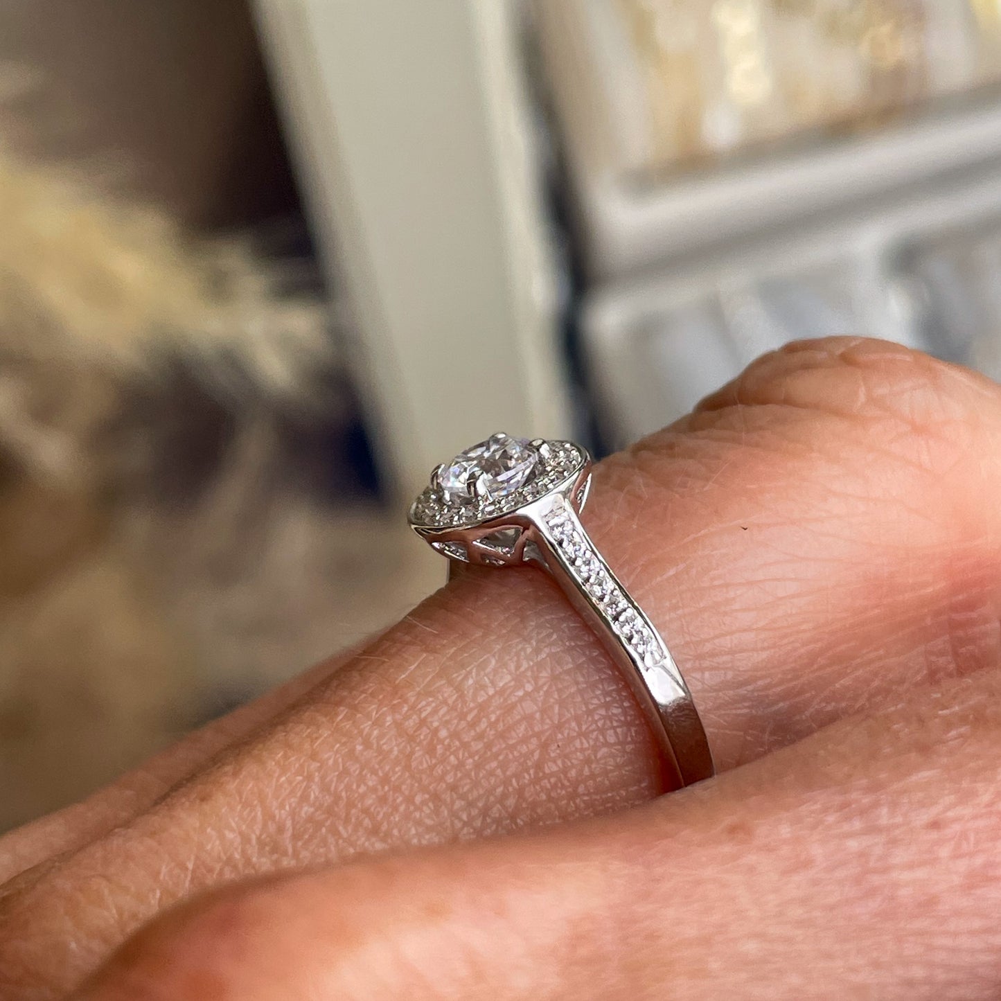 Silver C Flawless Halo CZ Ring - John Ross Jewellers