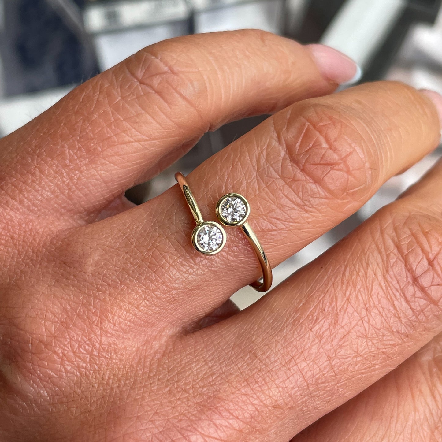 9ct Gold CZ Wraparound Toi et Moi Ring - John Ross Jewellers