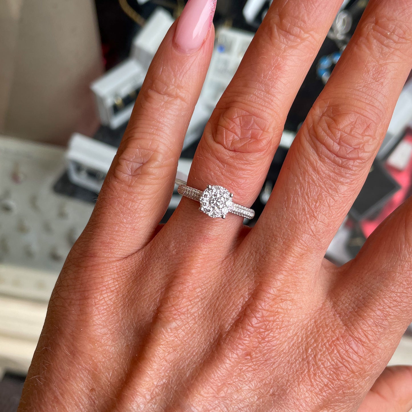 18ct White Gold Niamh Round Engagement Ring | 0.74ct - John Ross Jewellers