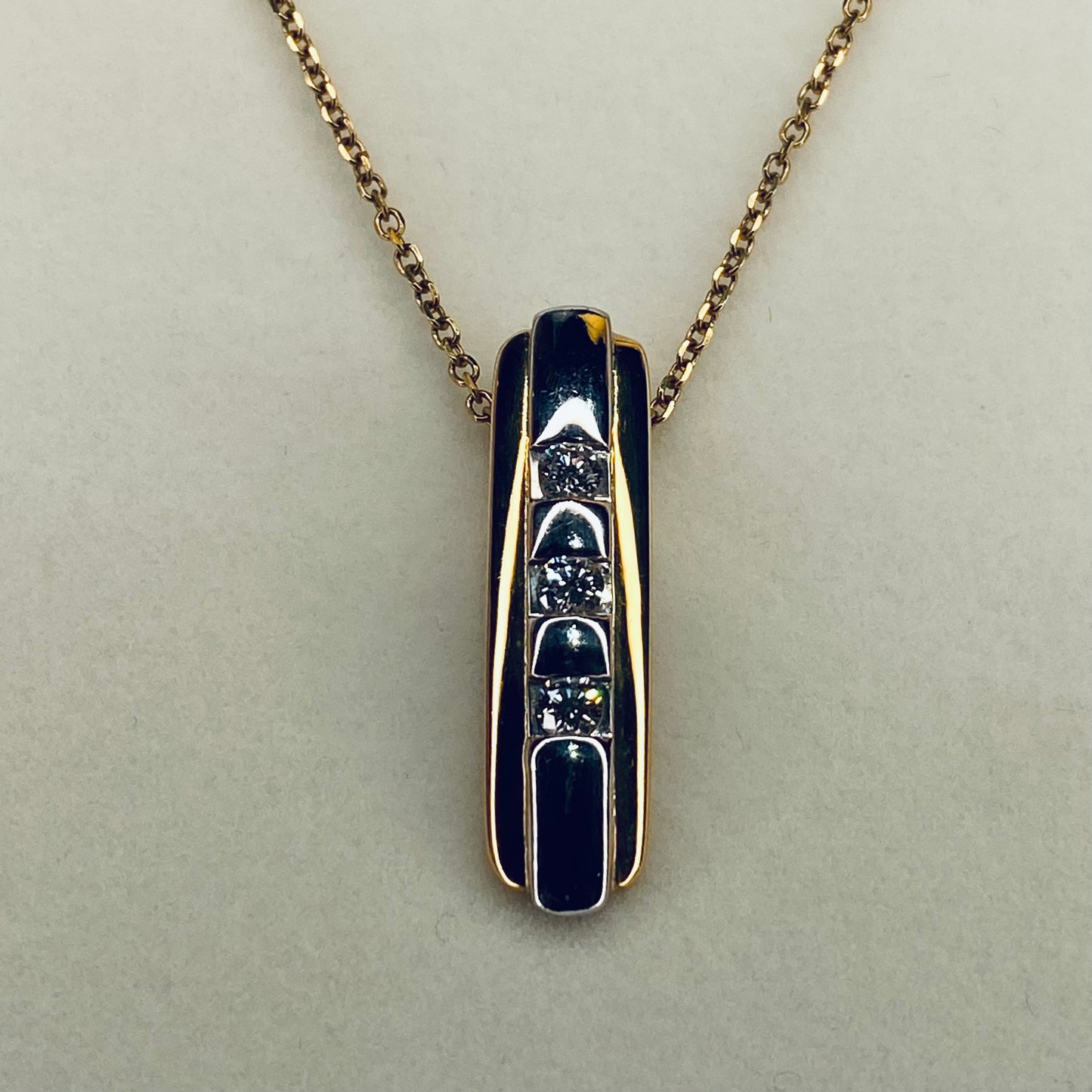18ct Gold Diamond Trilogy Pendant Necklace - John Ross Jewellers