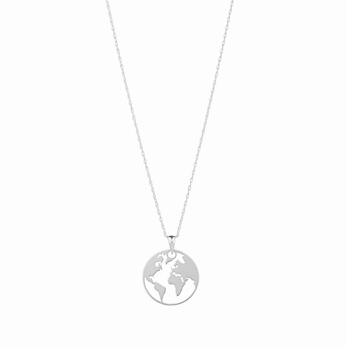 9ct White Gold World Necklace - John Ross Jewellers