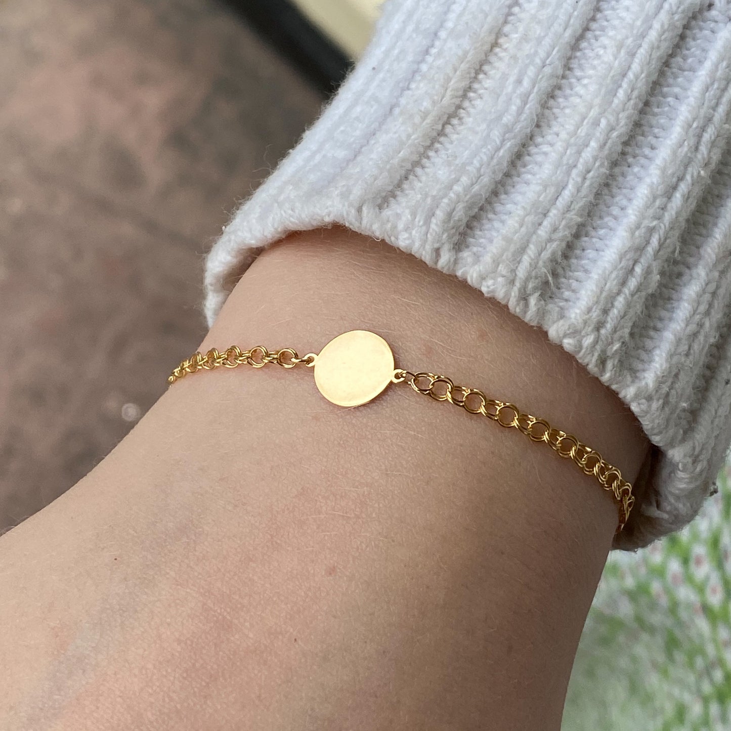 9ct Gold Double Curb Disc Identity Bracelet | Small Wrist - John Ross Jewellers
