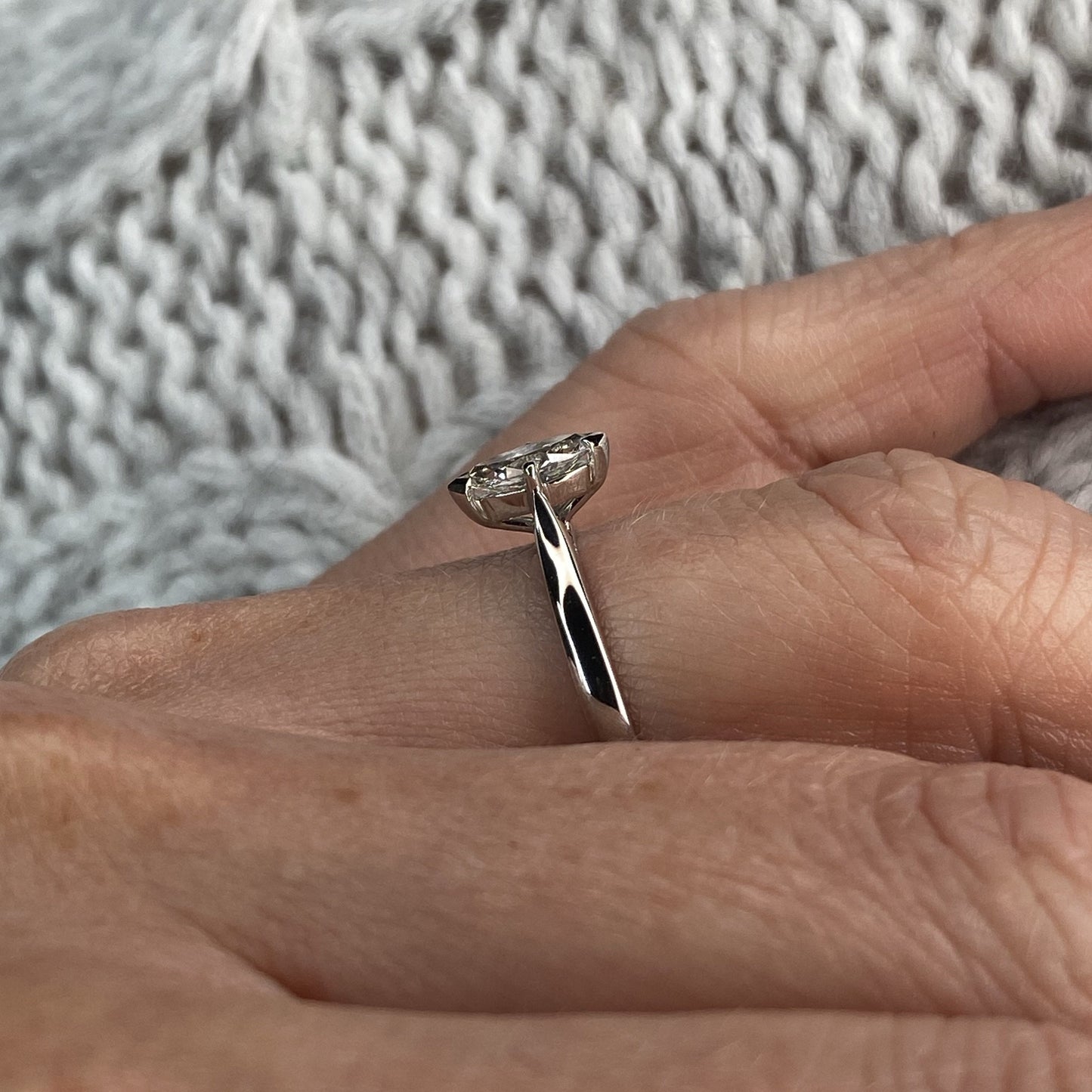 Platinum Marquis Diamond Solitaire Engagement Ring 0.48ct - John Ross Jewellers